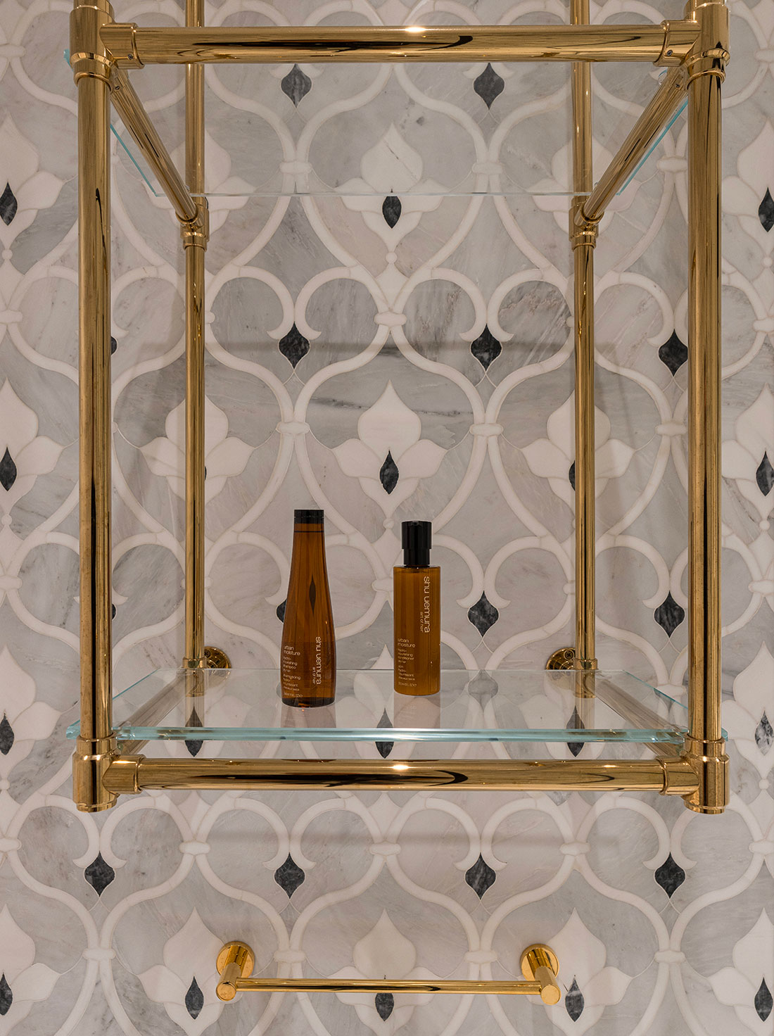 Sea Cliff Primary Bath Shower Shelf Detail