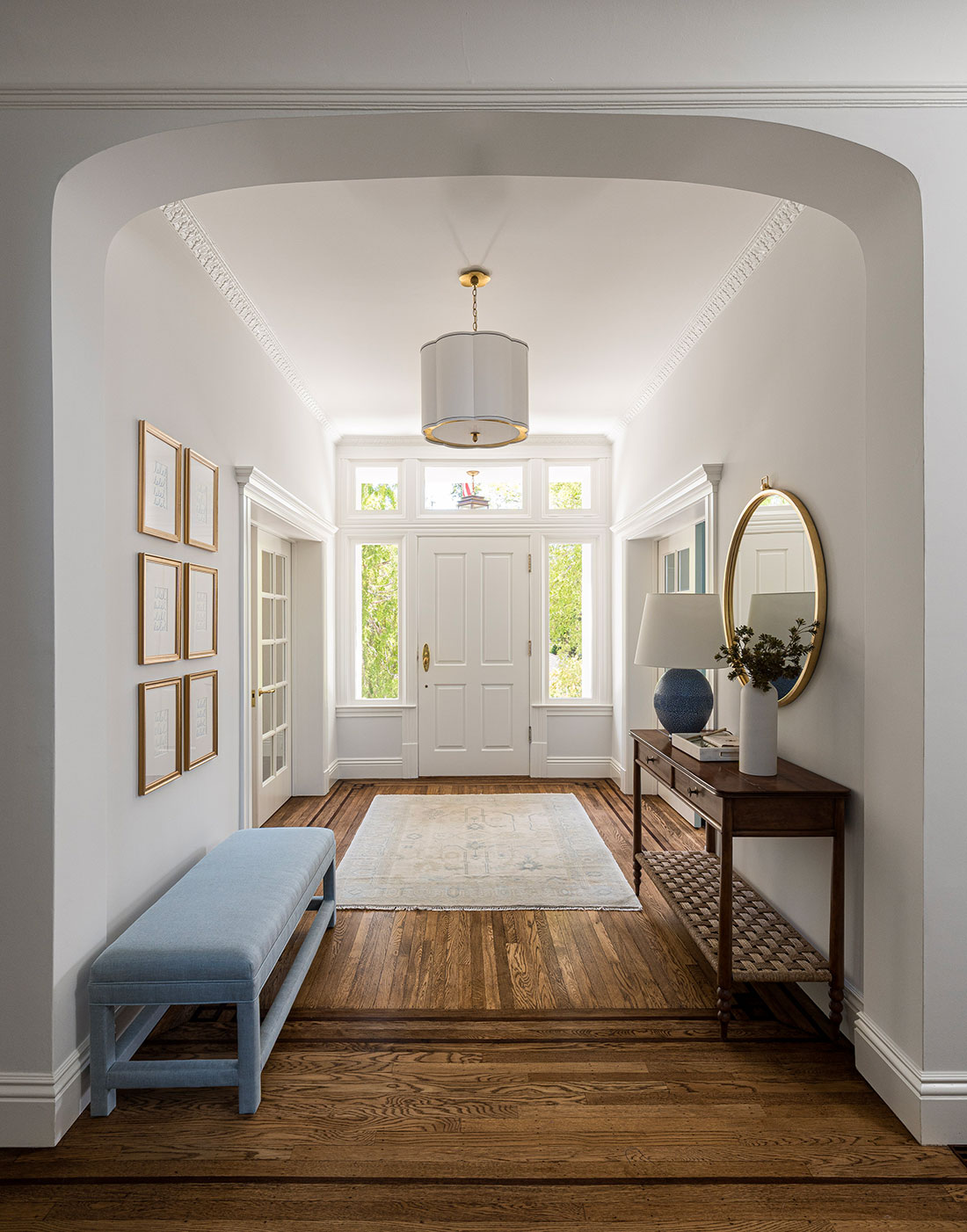 Hillsborough Neoclassical Entry From Stair to Front Door