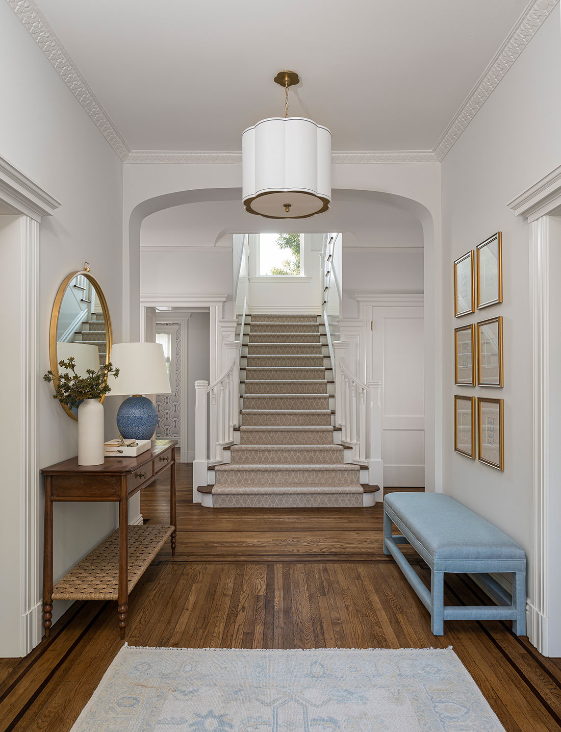 Hillsborough Neoclassical Entry to Stairs From Front Door